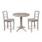 International Concepts Round 36 in Rd Extend Dining Table 34.9 inH, 2 Madrid Stools, Gray Taupe, 36 in W, 48 in L, 34.9 in H K09-36RXT-27B-S402-2 - alternate 1